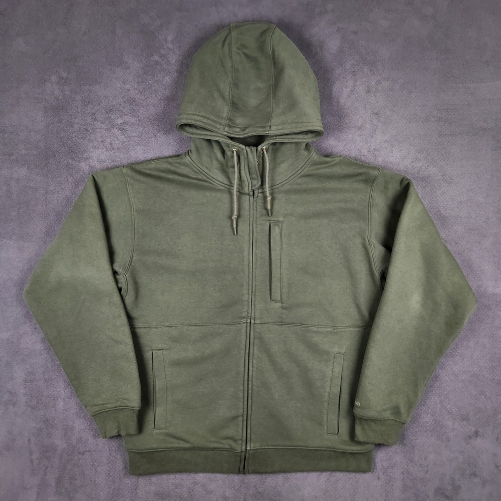 Filson Double Layer Full Zip Hoodie Mens Large Dark Forest Green Heavyweight